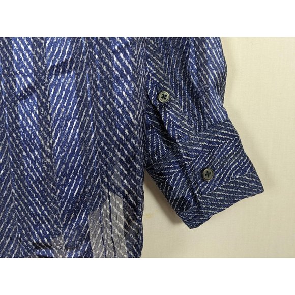Banana Republic‎ Dillon Class Fit blue sheer career long sleeve blouse XS - Picture 5 of 8
